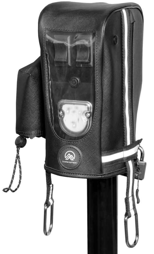 Trailersphere Tongue Jack Cover, FIC Electric Jack, Black
