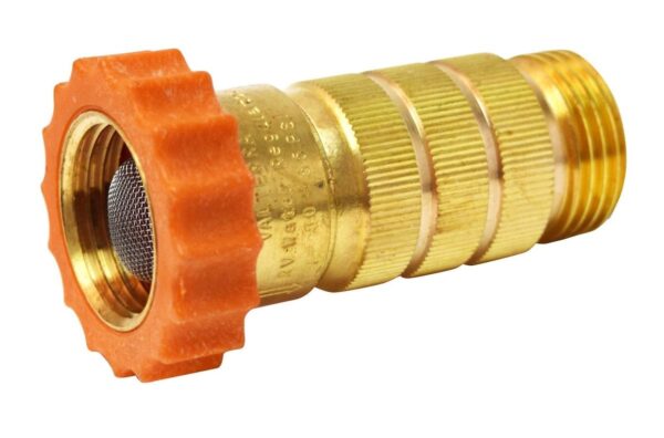 Valterra Fresh Water Pressure Regulator, 40-50 PSI, Brass, Gold/Orange