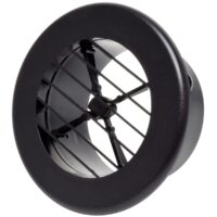 Valterra Heating/Cooling Register, 4" Round Ceiling, Black Plastic, No Damper