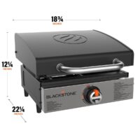 Blackstone Propane Griddle, 17-1/4" x 15-1/2" Steel, Black