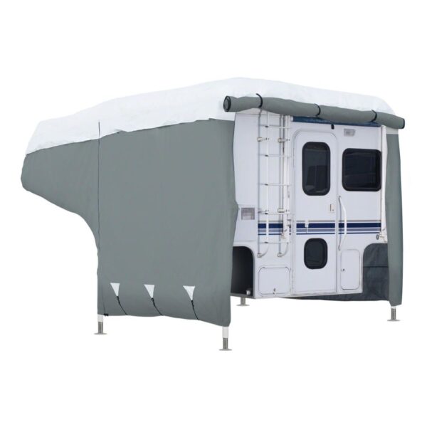 Classic Accessories Truck Camper Cover, 8–10 feet, Gray/White, Poly PRO3
