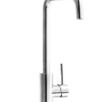 Dura Faucet Kitchen Faucet with 90 Degree Angle Spout, Polished Stainless Steel