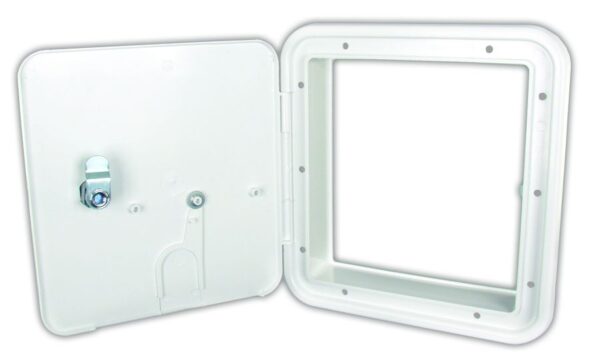 JR Products Lockable Access Door, 8.5 x 8 Inch, Polar White