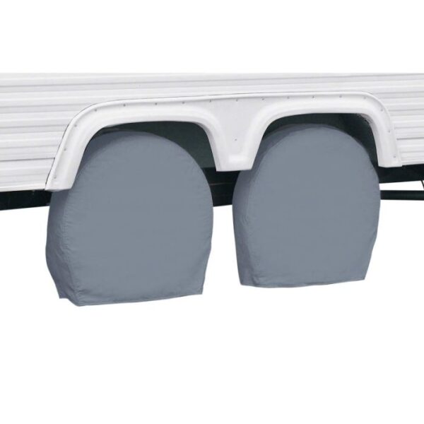 Classic Accessories Tire Cover, Gray Vinyl, 37-41in Wheel, Pack of 2