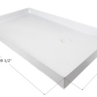 Icon RV Shower Pan, 39.5" x 21.375" x 3.375", Polar White