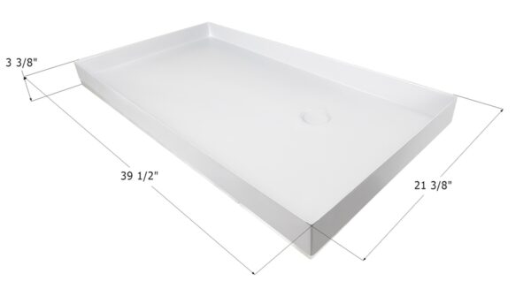 Icon RV Shower Pan, 39.5" x 21.375" x 3.375", Polar White