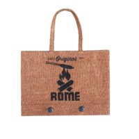 Rome Industries Double Pie Iron Storage Bag, Brown Canvas, Hanging Loop