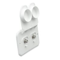 B&B Molders TV Cable Entry Plate, Dual Coax, Polar White