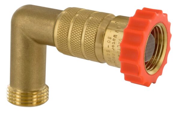 Valterra Hi-Flow Water Pressure Regulator, 50-55 PSI, Brass, Gold/Orange