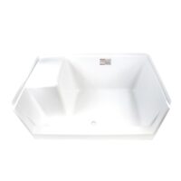Specialty Recreation Shower Pan, 48x30, Left-Hand Seat, White