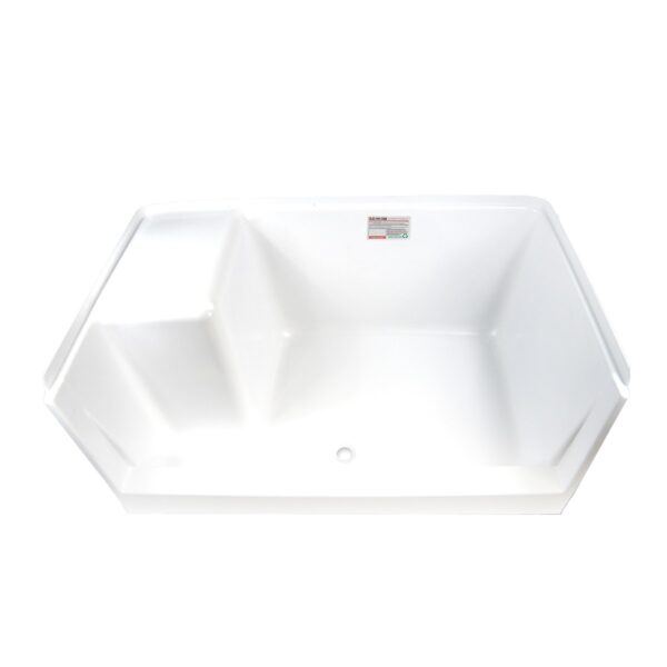Specialty Recreation Shower Pan, 48x30, Left-Hand Seat, White
