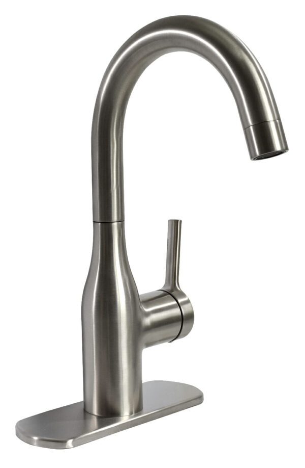 Phoenix Products Lavatory Faucet, High Arc, Brushed Nickel, Single Lever