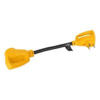 Camco 30 to 50 Amp Dogbone Adapter Cord, 18 Inch, Yellow
