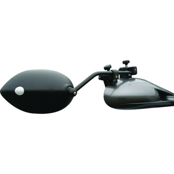 Milenco Oval Towing Mirror Add-On Pair, Black, Manually Adjustable