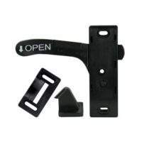 JR Products Screen Door Latch, Left, Amerimax Style, Black