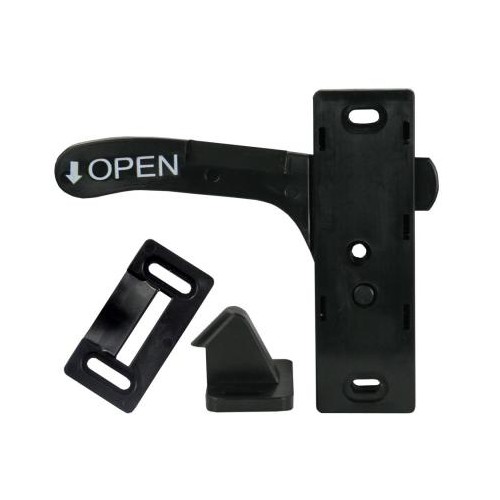 JR Products Screen Door Latch, Left, Amerimax Style, Black