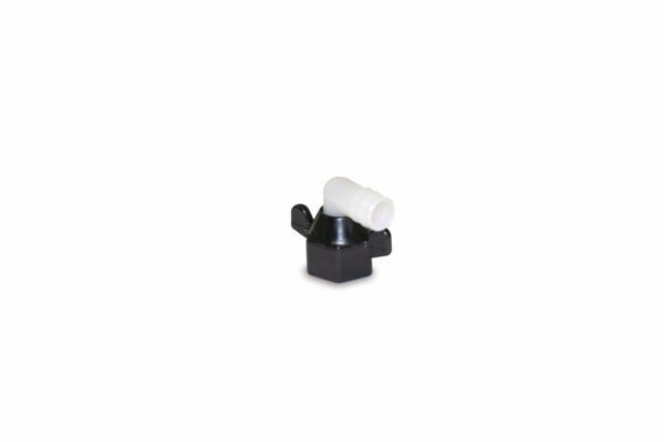 SHURflo 1/2 Inch Threaded to Hose Barb 90 Degree Elbow, White/Black