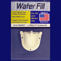 Zebra RV Fresh Water Inlet, 1.25 Inch Female Threads, Polar White