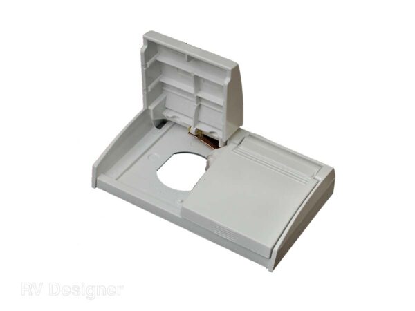 RV Designer Dual Outlet Receptacle Cover, White, Weatherproof