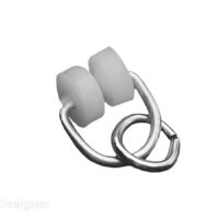 RV Designer 2-Wheeled Curtain Gliders, Stainless Steel, White, Set of 14