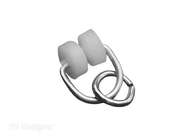 RV Designer 2-Wheeled Curtain Gliders, Stainless Steel, White, Set of 14