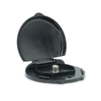 B&B Molders TV Cable Entry Plate, Single Coax, Surface Mount, Black
