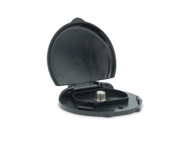 B&B Molders TV Cable Entry Plate, Single Coax, Surface Mount, Black