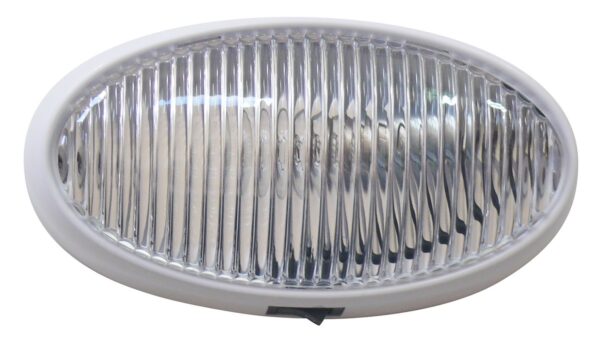 Valterra Oval Porch Light, 6 Inch, Incandescent, White with Switch