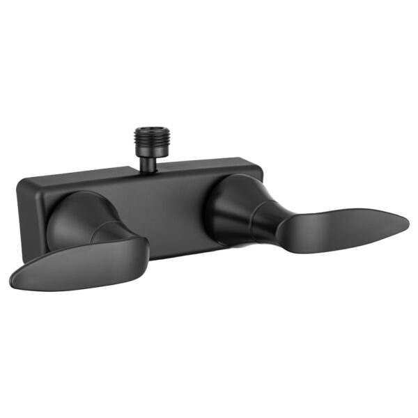 Dura Faucet Shower Diverter Faucet, 4 Inch Wall Mount, Dual Lever, Black