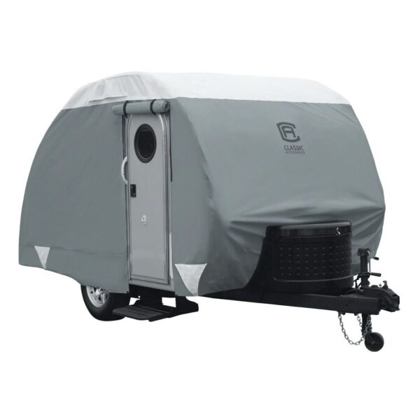 Classic Accessories Micro Trailer Cover, 8-10 Feet, Gray and White