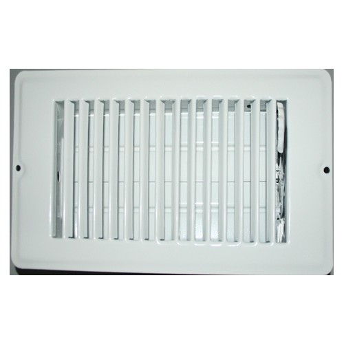 AP Products 8" x 4" Floor Register with Damper, White