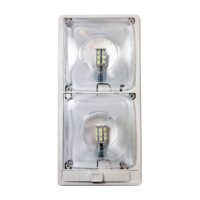 Arcon LED Ceiling Double Light, 11" x 5-1/2", Bright White, Clear Lens