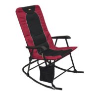 Faulkner Rocking Camping Chair, 300 Pound Capacity, Burgundy and Black