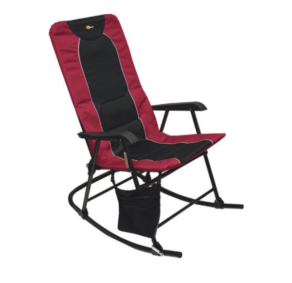 Faulkner Rocking Camping Chair, 300 Pound Capacity, Burgundy and Black