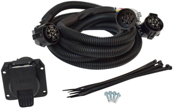 Valterra 7-Way Trailer Wiring Harness, Vehicle End, Black