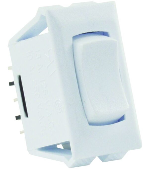 JR Products Momentary Switch, On-Off-On, 13 Amp, White