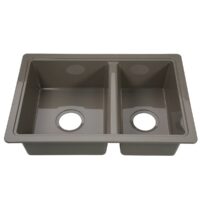 Lippert Double Bowl Kitchen Sink, 25x7 Inch, Gray