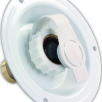 JR Products Fresh Water Inlet, Recessed Mount, 1/2 Inch Female, White