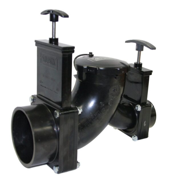Valterra Twin Rotating Waste Valve, 3 Inch and 1-1/2 Inch Hubs with Cap