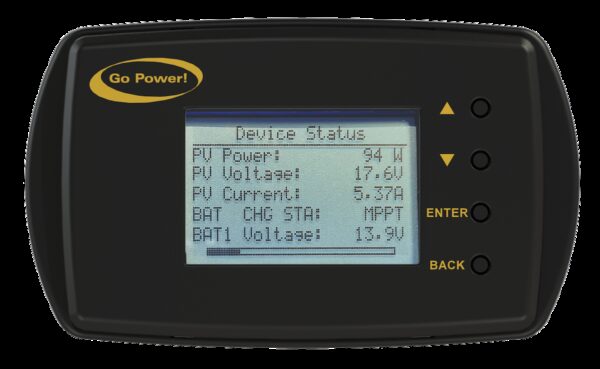 Go Power Bluetooth Remote Display for MPPT Solar Charge Controllers