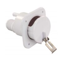 JR Products Gravity-Feed Fresh Water Inlet, Polar White, Recessed Mount, 2-1/2 Inch