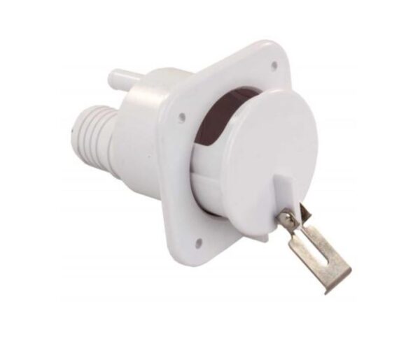 JR Products Gravity-Feed Fresh Water Inlet, Polar White, Recessed Mount, 2-1/2 Inch
