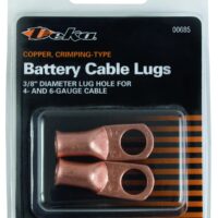 East Penn Battery Cable Eyelet, 4-Gauge, 3/8-Inch Opening, Copper, Set of 2