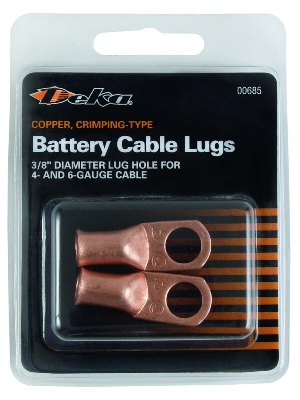 East Penn Battery Cable Eyelet, 4-Gauge, 3/8-Inch Opening, Copper, Set of 2