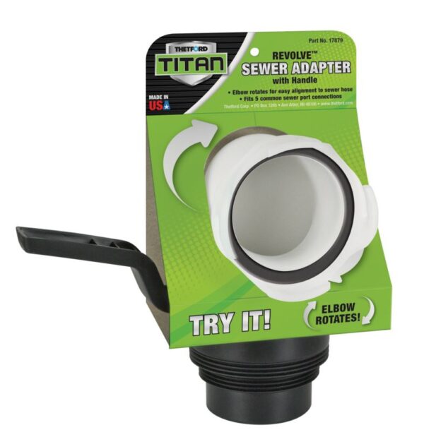 Thetford Sewer Hose Elbow Connector, 90 Degree, Clear