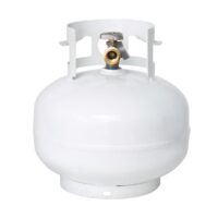 Flame King 11 Pound Portable Propane Tank, White, with Gauge and OPD Valve