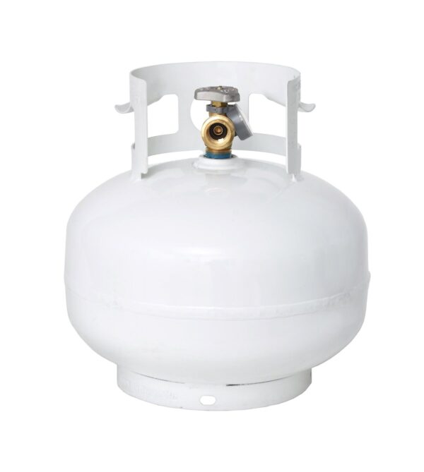 Flame King 11 Pound Portable Propane Tank, White, with Gauge and OPD Valve