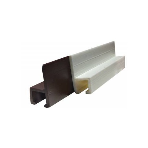 JR Products Window Curtain Track, Type C, 48 Inch, Brown Plastic