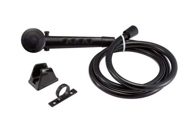 Dura Faucet Handheld Shower Head with Hose and Mount, Black, Brushed Nickel