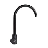 Lippert Black Stainless Steel Kitchen Faucet, Single Hole Deck Mount, High Arc Spout, Lever Handle